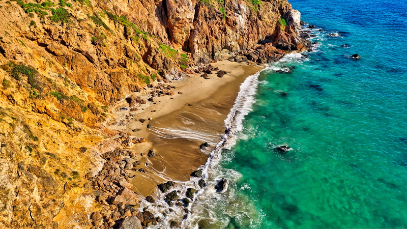 cliff, scenics - nature, land, outdoors, tranquility, promontory, no people, 5K, photography, rock, 7298 westward beach rd, beside, day, ocean, body, coast