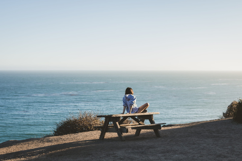 bench, couple - relationship, real people, girl, sky, clear sky, lonely, love, lifestyles, women, sunset, adult, water, looking at view, horizon, sea, beach