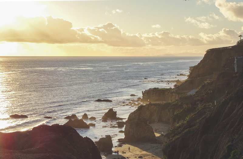 water, 4K, tranquility, horizon, tranquil scene, scenics - nature, socal, sunset, land, california, sky, rock - object, sand, blue, rock formation, outdoors