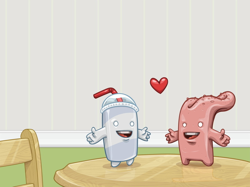 no people, characters, couple, vector, wood - Material, computer Graphic, smiling, illustration, cute, positive emotion, bottle, indoors, mammal, design
