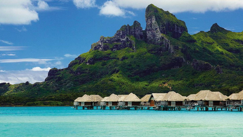  2K, hd, bora, mount, french, otemanu, polynesia, island, landscape