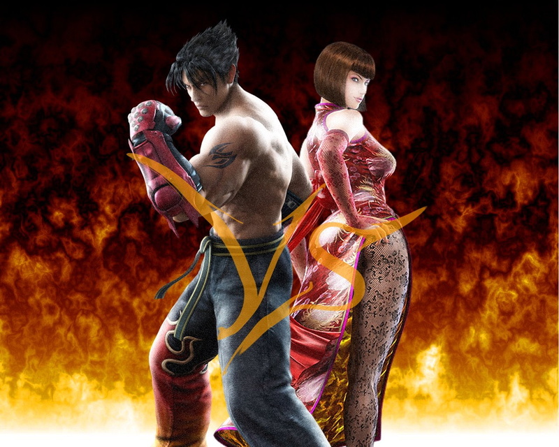 Short Hair, Anna Williams, Glove, Smile, Black Hair, Jin Kazama, Belt, Chinese Dress, Pantyhose, Tekken, 720P, Man, Red Dress, Brown Hair, Woman, Dress