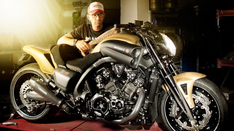 yamaha, modified, motorcycles, desktop, 2013, hyper, black, 720P, bike, sports, brown, vmax