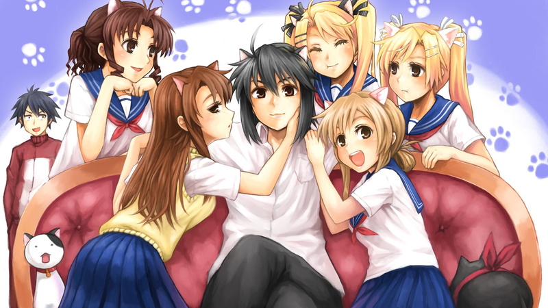 mask - disguise, Nyan Koi, art and craft, representation, creativity, women, costume, leisure activity, Sumiyoshi Kanako, friendship, Ichinose Nagi, Mochizuki Chizuru