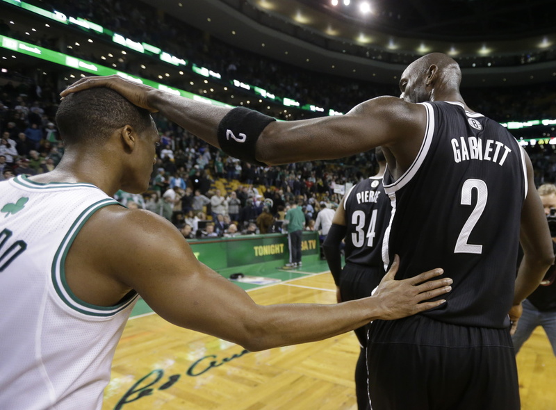 Boston Celtics, people, stadium, black, young adult, adult, basketball uniform, Paul Pierce, Boston, men, sports, 2K, determination, two people, focus on foreground