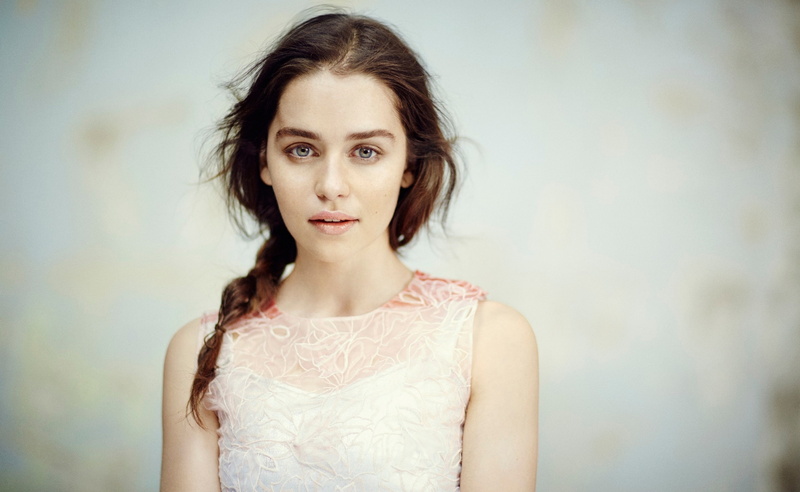hair, dress, young adult, portrait, looking at camera, actress, waist up, Movies, brown hair, clarke, Others, s, Girl, standing, front view, lace - textile