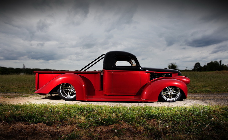 stationary, nature, transportation, land, day, cab, Chevy, red, truck, retro styled, cloud - sky, overcast, pickup, motor vehicle, hot, grass, field, rod