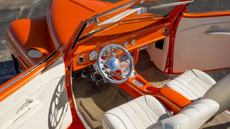 cars, convertible, ford, street, 1946, orange, 720P, rod