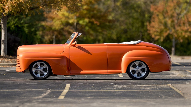 720P, orange, cars, ford, convertible, 1946, street, rod