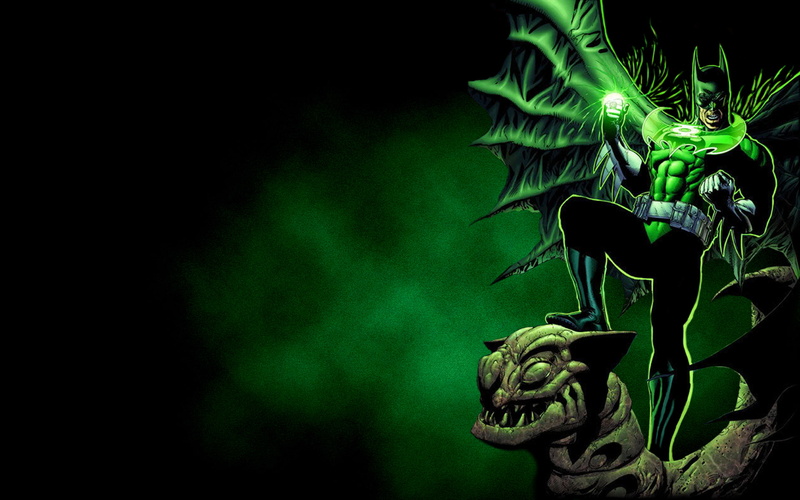 batman, green, cartoon/comic, hd, 1080P, lantern, dc