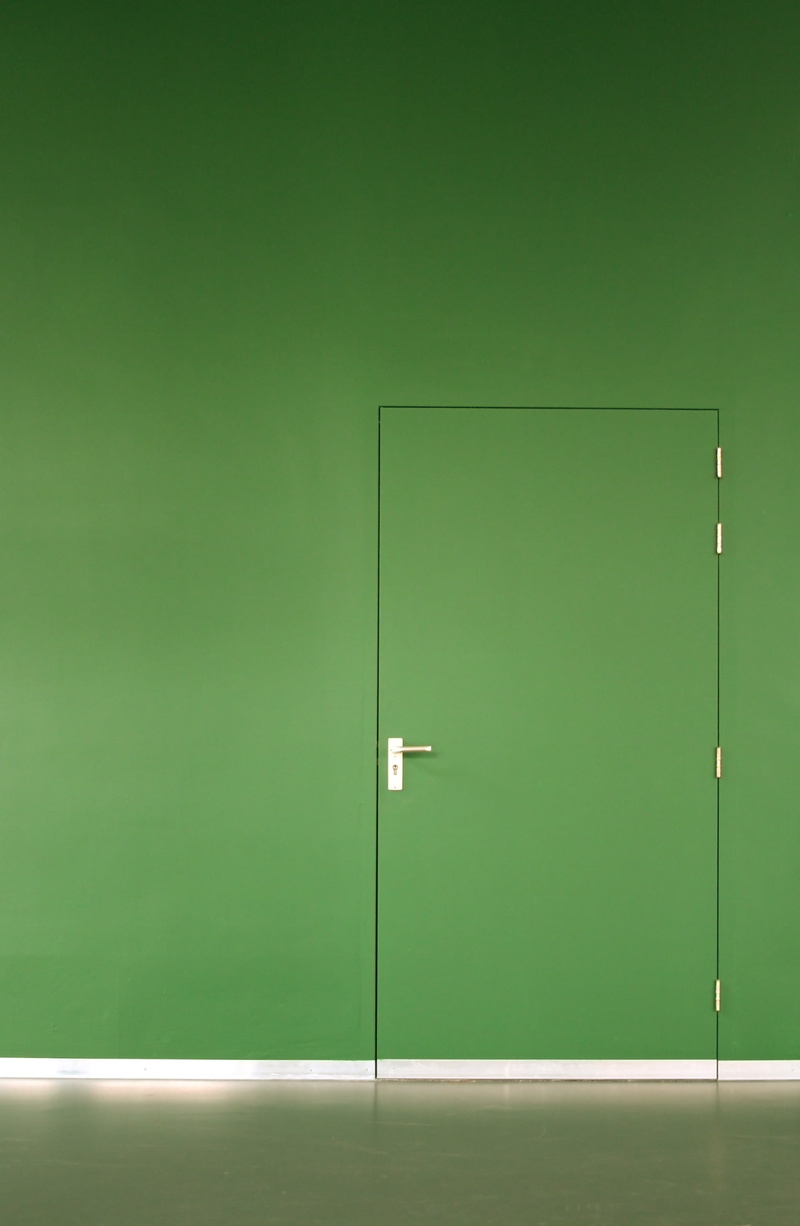 closed, office, sport, colored background, 2K, no people, indoors, architecture, basic, entrance, wall - building feature, security, green color, business