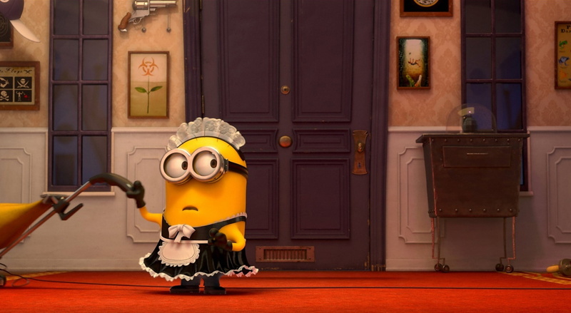 kevin, Others, minions, representation, Movie, door, indoors, comedy, performance, 1080P, Despicable, minion, clothing, Cartoons, people, wood - material