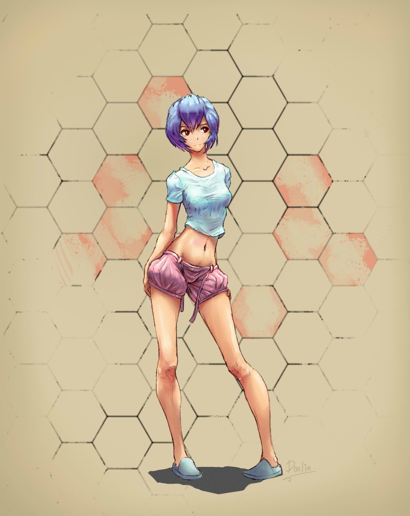 front view, offspring, anime, girls, Ayanami Rei, hairstyle, clothing, anime girls, real people, leisure activity, child, swimwear, innocence, portrait