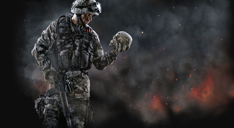 skul, warface, security, communication, protection, man, holding, poster, clothing, uniform, armed forces, 2012, aggression, one person, hd