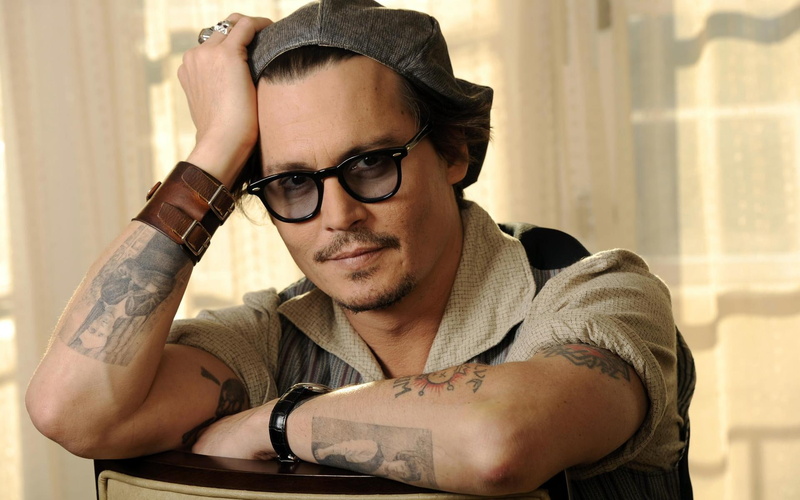 eyes, johnny, depp, man, johnny depp, 1080P, black eyes, black, tattoo, mature, celebrities