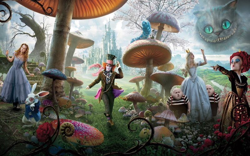 cheshire, wasikowska, cat, white, alice, queen, wonderland, hearts, rabbit, hatter, mad, mia, 1080P