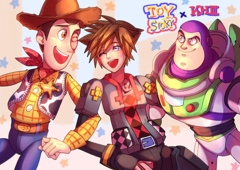 1080P, Buzz Lightyear, Kingdom Hearts, Kingdom Hearts III, Toy Story, Woody (Toy Story), Sora (Kingdom Hearts)