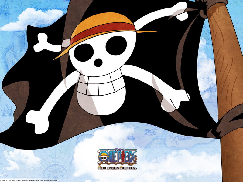 Anime, 720P, Straw Hat, hat, pirates, straw, piece, Flag, one, One Piece