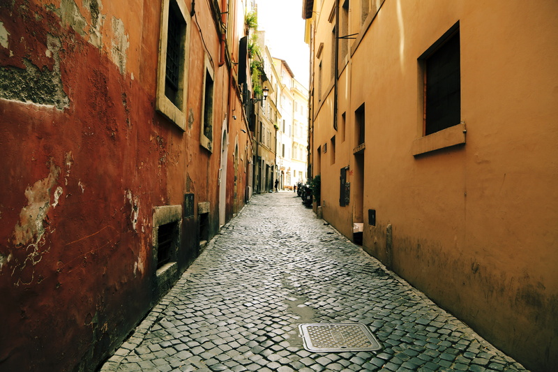 wall - building feature, sewer, brown, houses, narrow, city, built structure, no people, pathway, residential district, building, cobblestone, 5K, long