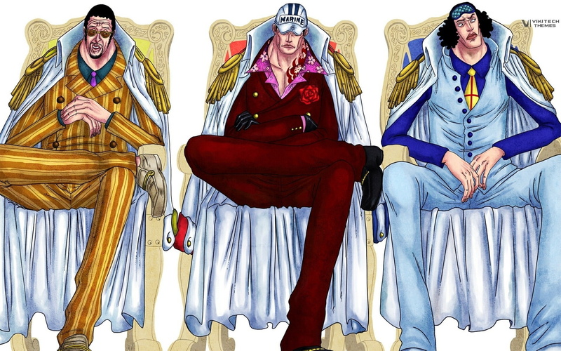 aokiji, 1080P, piece, admirals, x, art, kizaru, akainu, hd, one piece, anime, one