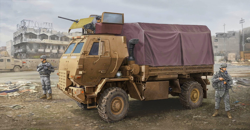 FMTV, 1080P, soldiers, weapons, equipment, Family of Medium Tactical Vehicles, figure, car on a single chassis, machine gun, art, average, tactical, U