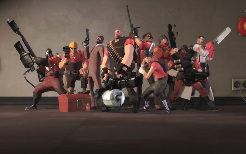 engineer, fortress, team, medic, artwork, demoman, pyro, 2K, spy, soldier, sniper, weapons, video, minigun, games, heavy, tf2, scout