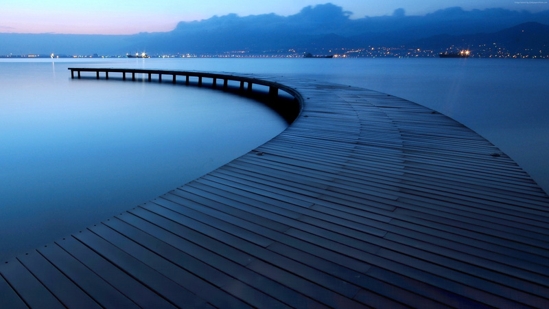 lake, pier, ultra hd, 4k pics, 4K, evening