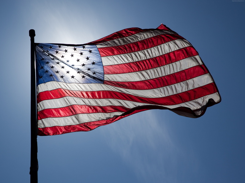 sun, usa, sky, Flag Day, 4k pics, event, ultra hd, 4K, street