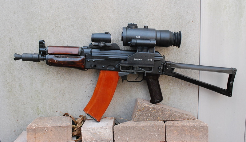 assault, black, Kalashnikov, scope, machine, weapons, 1080P, rifle, AKS74U, Kalash, red