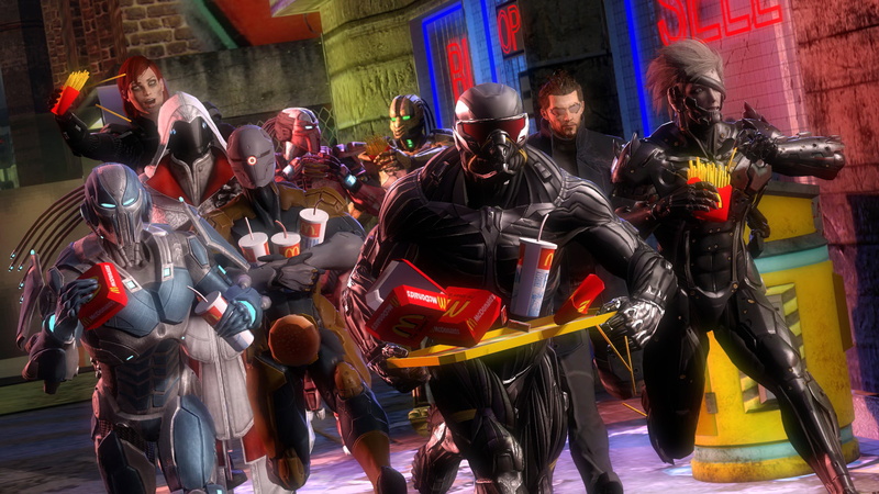 crowd, arts culture and entertainment, street, Nanosuit, men, Adam Jensen, Sector, group of people, Assassins Creed, real people, Prophet, Smoke, Deus Ex: Human Revolution