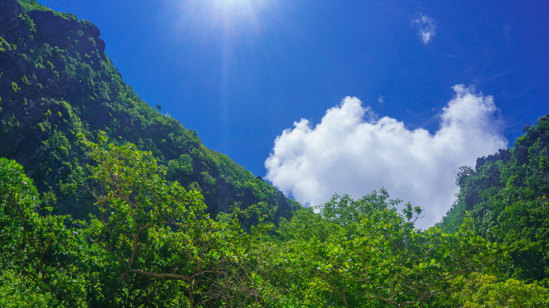 cloud - sky, outdoors, beauty in nature, landscape, blue sky, sunlight, non-urban scene, el nido, nature, sky, 5K, no people, mountain, tranquil scene