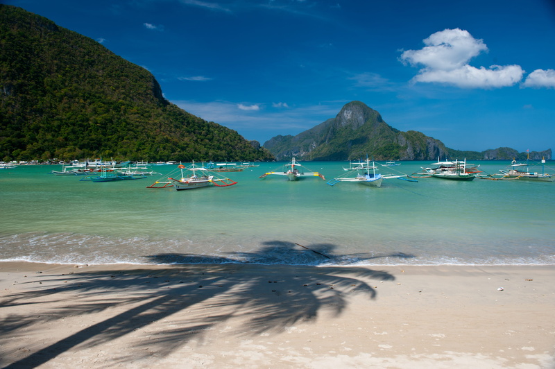 ocean, beauty in nature, mode of transportation, scenics - nature, water, vacation, sea, sky, no people, land, day, idyllic, el nido, beach, bay, silhouette