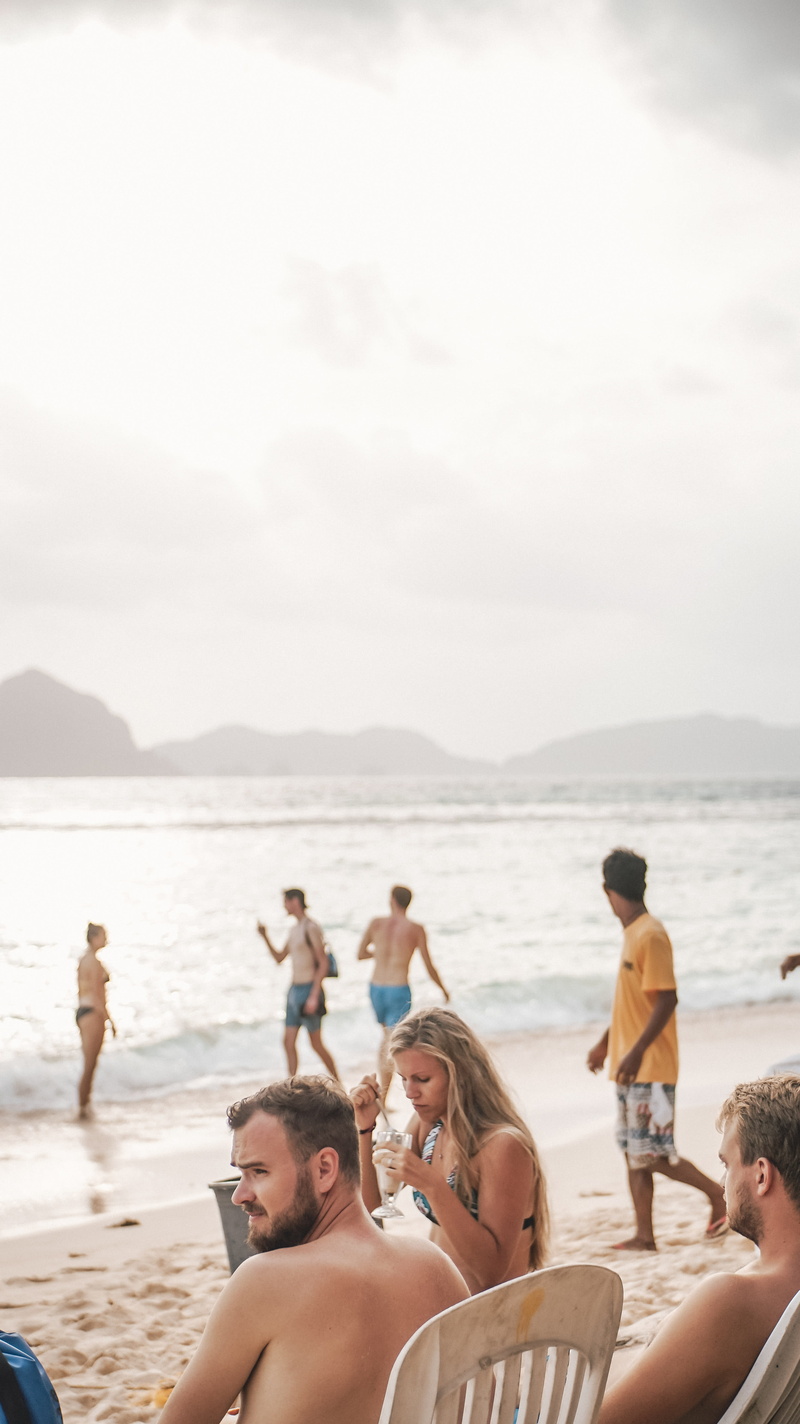 enjoying, group of people, ocean, philippines, furniture, women, summer, 5K, sea, sky, seven commandos beach, beach, trip, water, family, adult, men, group