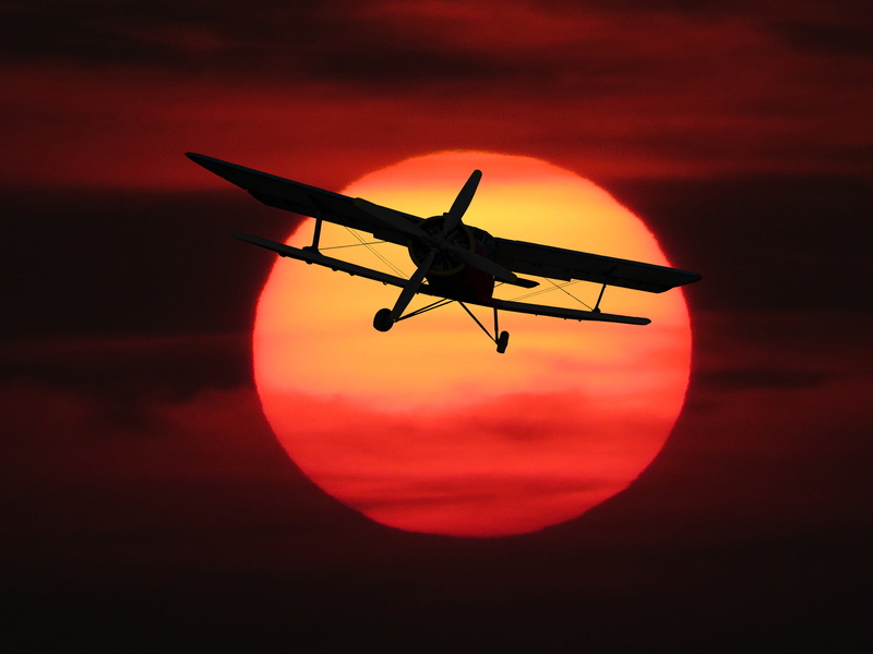 aerospace industry, fly, mid-air, monoplane, mode of transportation, holiday, adventure, red, propeller, journey, on the move, transportation, lighting
