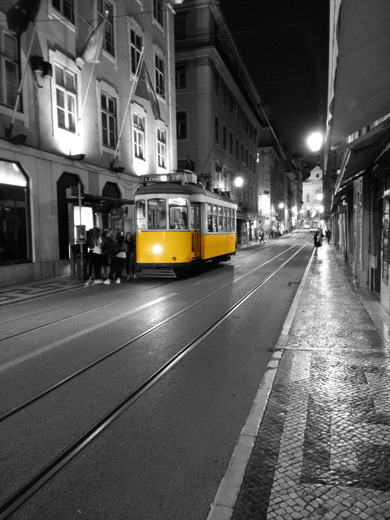 tram tracks, tramway, street, cable Car, architecture, building exterior, night, city, transport, white, built structure, mode of transportation, urban Scene