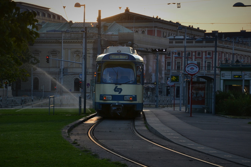 vienna, nature, transportation, downtown, morgenstimmung, tram, train, outdoors, land vehicle, 4K, architecture, track, atmospheric, rail transportation