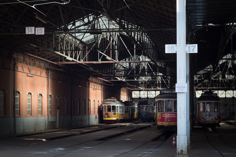 railway, vehicle, white, city, no people, mode of transportation, built structure, lisboa, ceiling, trains, street, train track, building exterior, track