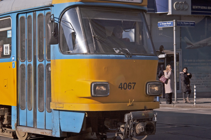 full length, transportation, communication, public transportation, tramway, travel, school bus, street photography, standing, helios 44m, 2K, street scene