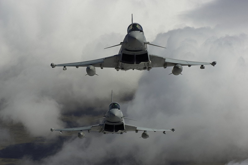 sky, jet, airplanes, army, military, german, aircraft, typhoon, 720P, eurofighter