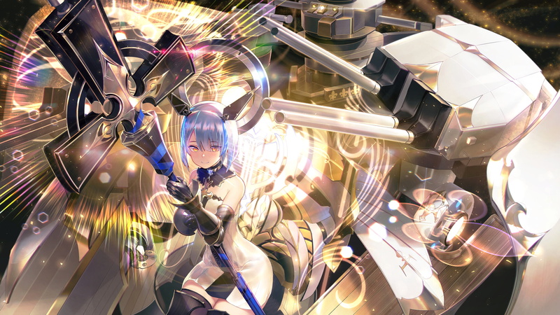 Gascogne (Azur Lane), Short Hair, Azur Lane, Blue Hair, Anime, 4K