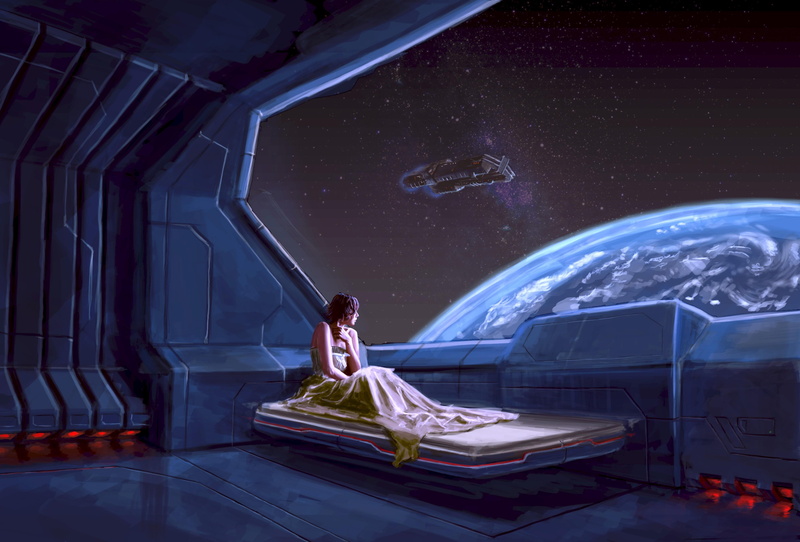 women, planet, nature, white, night, mattress, young adult, milky way, space, girl, astronaut, planet - Space, space exploration, imagination, people, blue