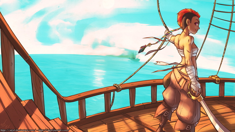 leisure activity, sword, real people, nautical vessel, outdoors, pirates, hairstyle, nature, beauty, beautiful woman, yacht, 2K, clothing, water