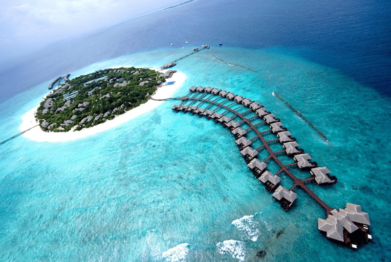 beauty in nature, island, land, no people, swimming pool, yacht, travel, luxury, turquoise colored, scenics - nature, blue, water, tranquility, 720P, day