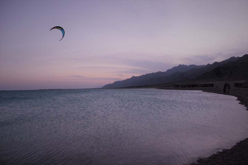 horizon over water, surfer, beauty in nature, beach, water, mountain, egypt, sport, surf, non-urban scene, Sunset, 2K, parachute, idyllic, tranquil scene