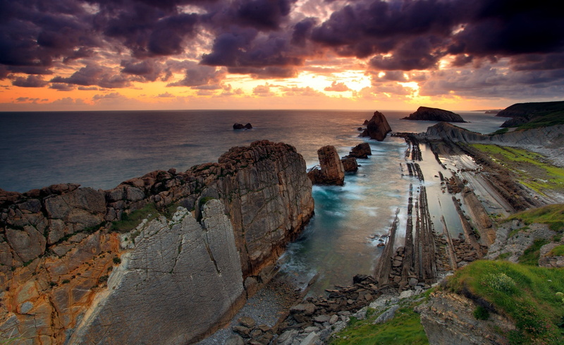 sea, sunset, Nature, rock, Beach, tranquil scene, land, sky, brown, idyllic, Barrage, tranquility, old, horizon over water, horizon, outdoors, no people