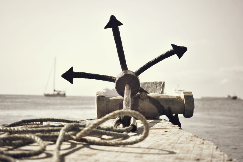 boat, focus on foreground, ocean, security, tanzania, rope, 5K, transportation, coast, nature, blue, close-up, outdoors, water, sail, sea, land, summer