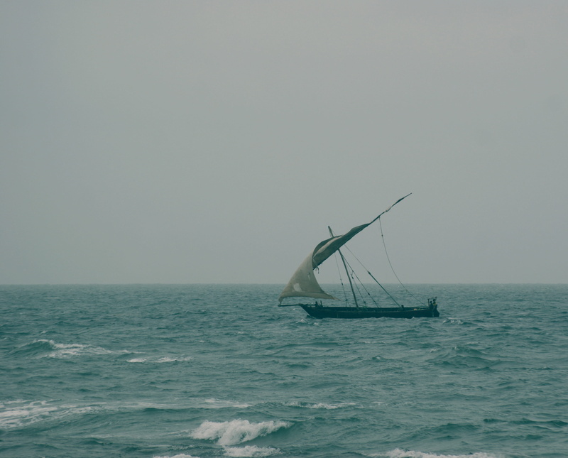 water, sea, tranquility, zanzibar archipelago, sky, non-urban scene, 2K, tanzania, sailing, no people, scenics - nature, nature, sailboat, horizon, transportation