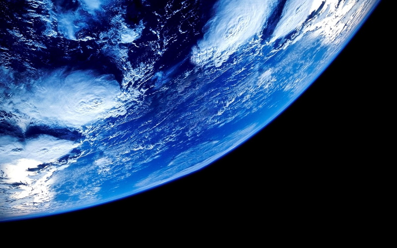 abstract, space, planet, earth, dark, blue, universe, 2K