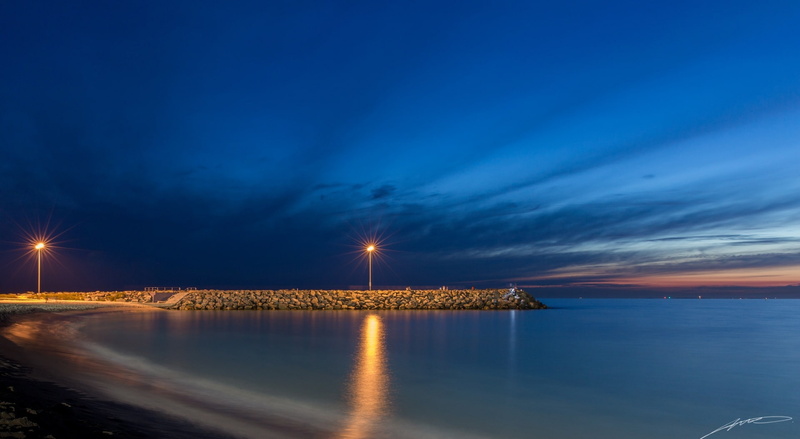beauty in nature, Australia, illuminated, blue, westernaustralia, Landscape, no people, travel destinations, cottesloe, canon, building exterior, horizon over water