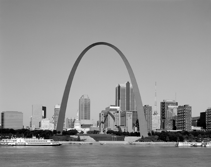 nature, sky, saint louis, landscape, architecture, landmark, travel destinations, 1080P, day, urban skyline, view, grayscale, outdoors, no people, cityscape